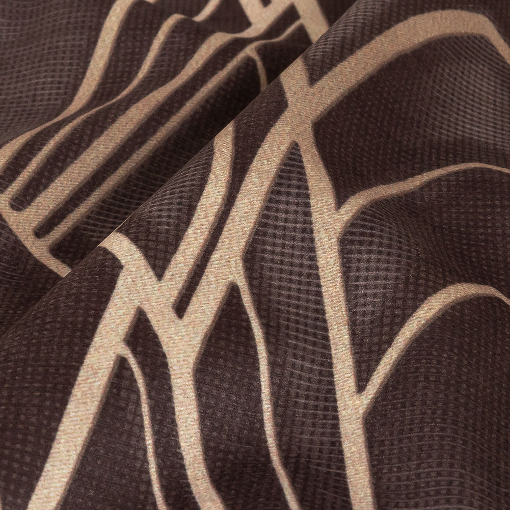 Printed Microvelvet – Graphite Labyrinth of Arches – British Imported Printed Microvelvet – Graphite Labyrinth of Arches – British Imported