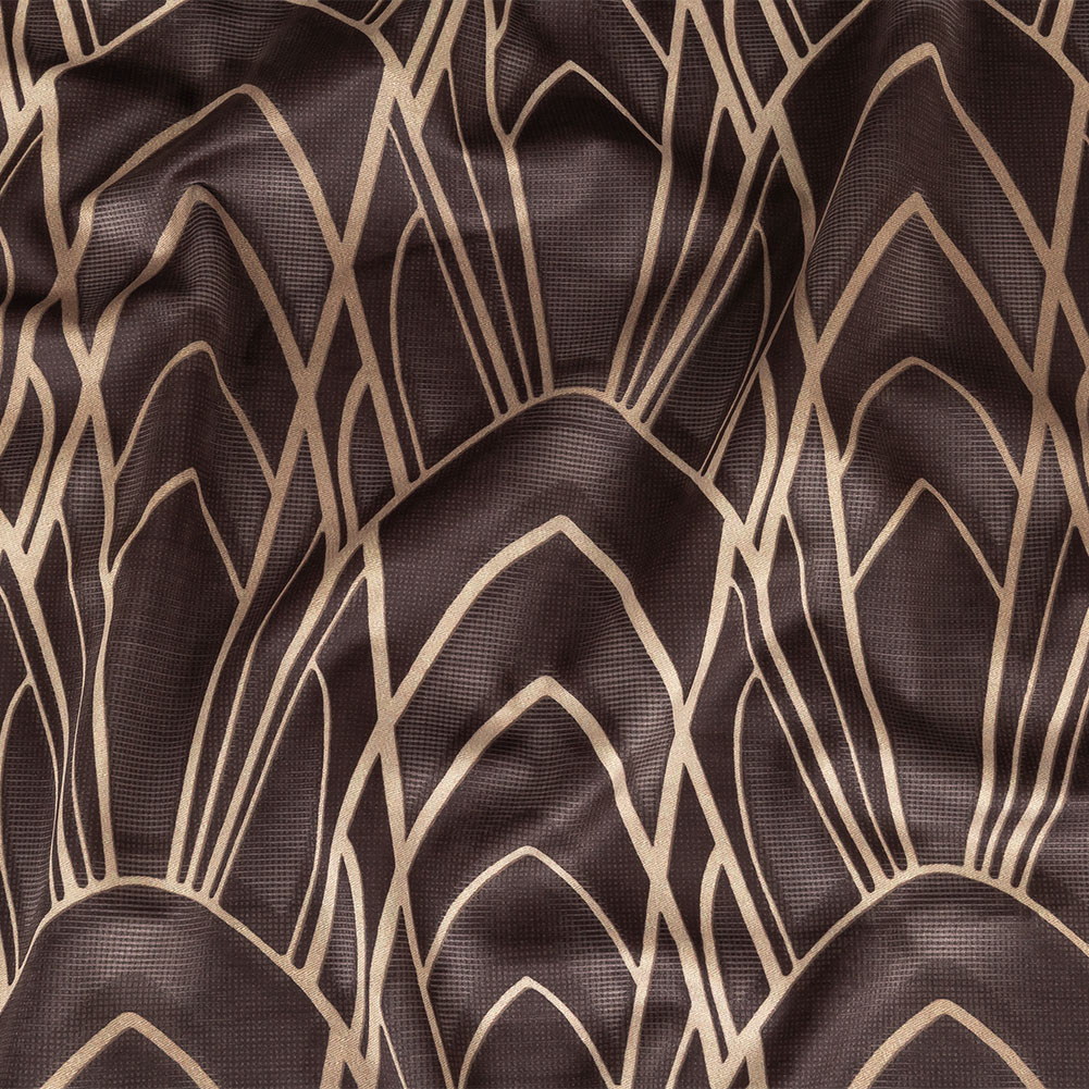 Printed Microvelvet – Graphite Labyrinth of Arches – British Imported Printed Microvelvet – Graphite Labyrinth of Arches – British Imported