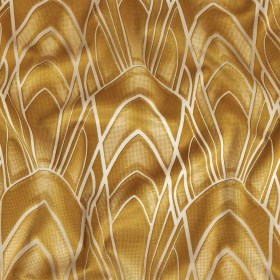 Printed Microvelvet – Ochre Labyrinth of Arches – British Imported Printed Microvelvet – Ochre Labyrinth of Arches – British Imported