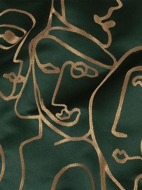 Drapery Jacquard – Emerald Face to Face – British Imported Drapery Jacquard – Emerald Face to Face – British Imported