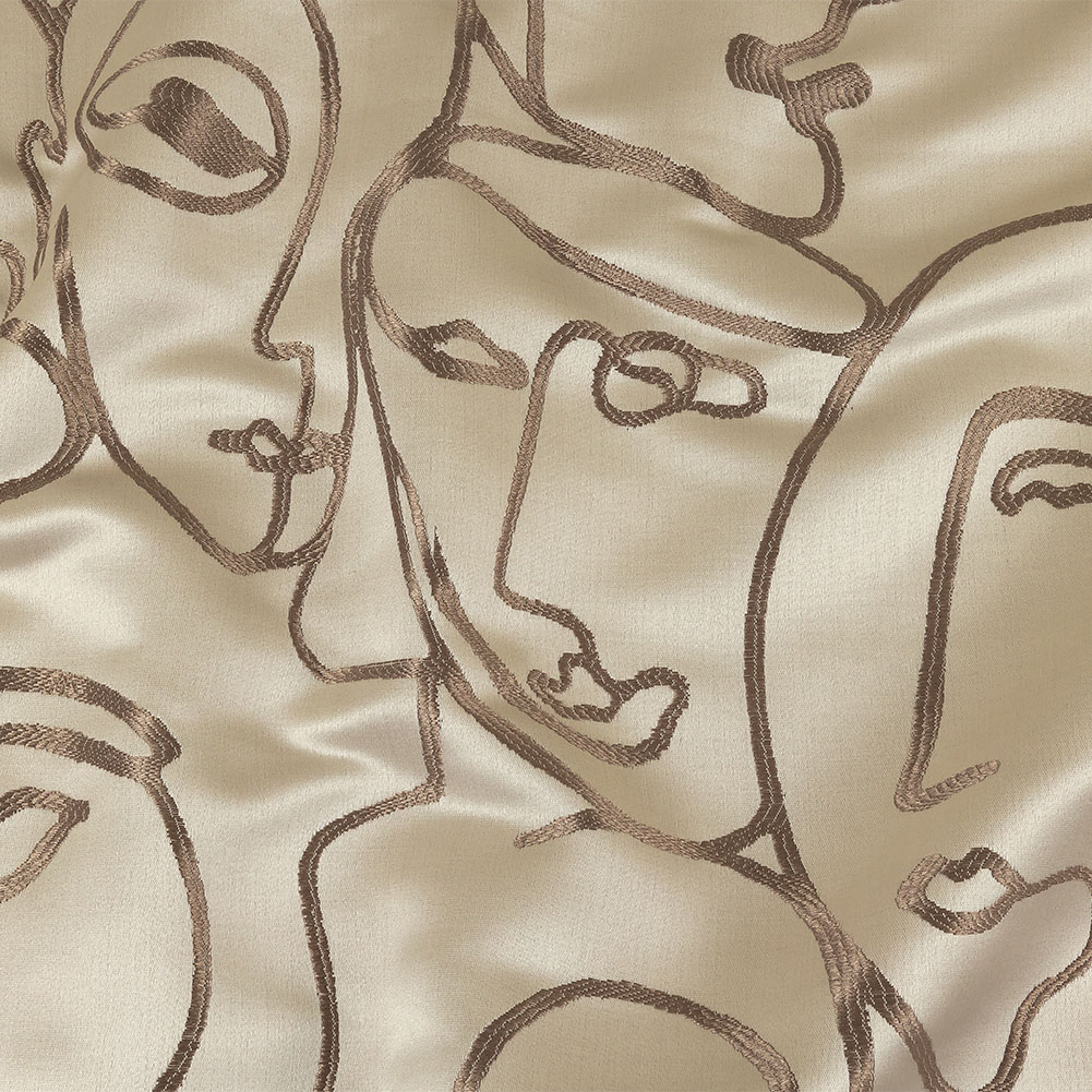 Drapery Jacquard – Latte Face to Face – British Imported Drapery Jacquard – Latte Face to Face – British Imported
