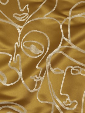 Drapery Jacquard – Ochre Face to Face – British Imported Drapery Jacquard – Ochre Face to Face – British Imported