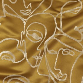 Drapery Jacquard – Ochre Face to Face – British Imported Drapery Jacquard – Ochre Face to Face – British Imported