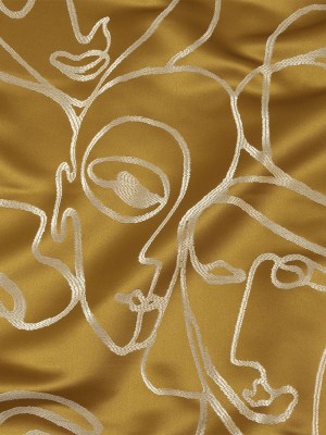 Drapery Jacquard – Ochre Face to Face – British Imported Drapery Jacquard – Ochre Face to Face – British Imported
