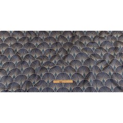 Drapery Jacquard – Sapphire Maze of Fans – British Imported Drapery Jacquard – Sapphire Maze of Fans – British Imported