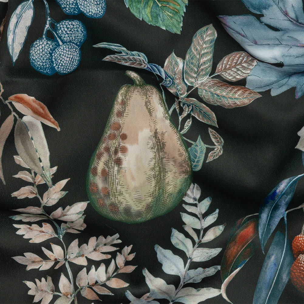 Polyester Knit Microvelvet – Midnight Floral – British Imported Polyester Knit Microvelvet – Midnight Floral – British Imported