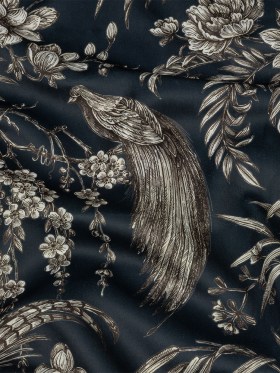 Polyester Microvelvet Print – Ocean Birds Perched in Paradise Florals – British Imported Polyester Microvelvet Print – Ocean Birds Perched in Paradise Florals – British Imported
