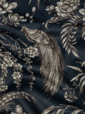 Polyester Microvelvet Print – Ocean Birds Perched in Paradise Florals – British Imported Polyester Microvelvet Print – Ocean Birds Perched in Paradise Florals – British Imported