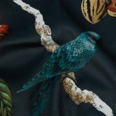 Polyester Microvelvet Print – Ink Fruits and Cockatoos – British Imported Polyester Microvelvet Print – Ink Fruits and Cockatoos – British Imported