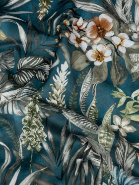 Polyester Microvelvet Print – River Tropical Florals – British Imported Polyester Microvelvet Print – River Tropical Florals – British Imported