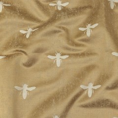 Slubbed Drapery Jacquard – Gold Buzzing Bees – British Imported Slubbed Drapery Jacquard – Gold Buzzing Bees – British Imported