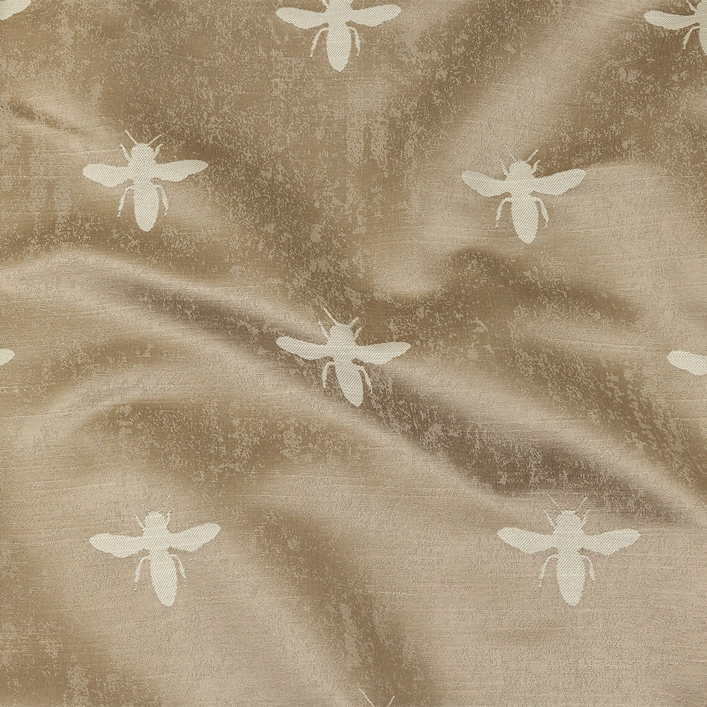 Slubbed Drapery Jacquard – Linen Buzzing Bees – British Imported Slubbed Drapery Jacquard – Linen Buzzing Bees – British Imported