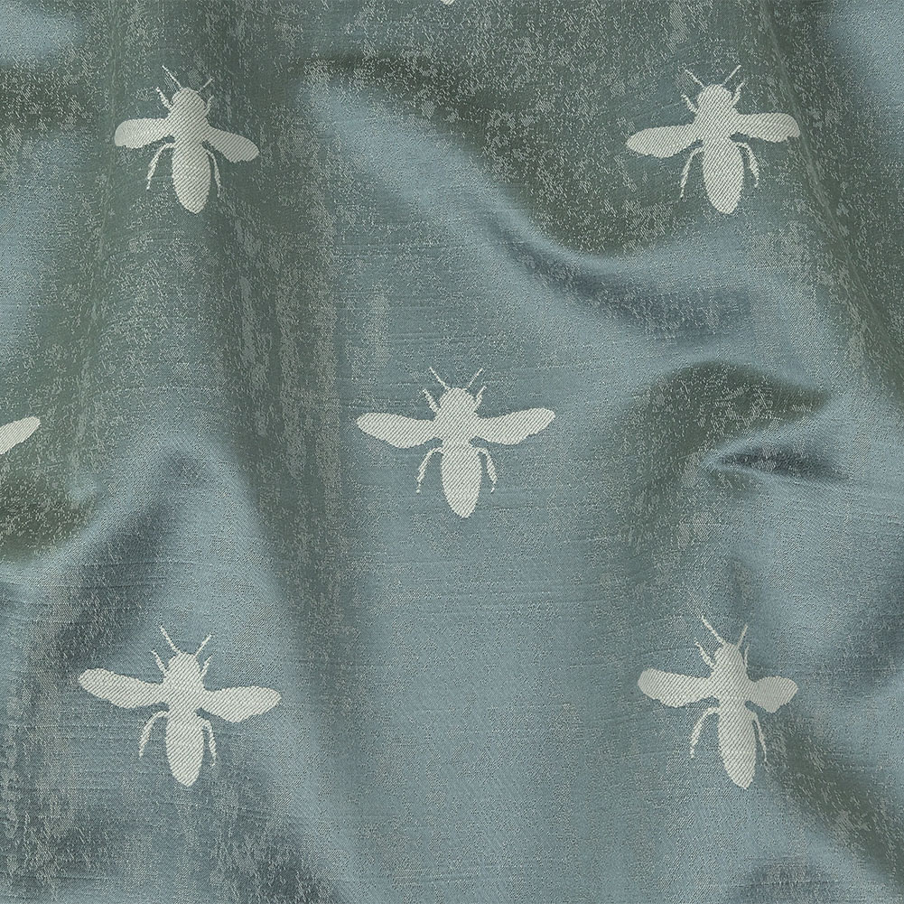 Slubbed Drapery Jacquard – Ocean Buzzing Bees – British Imported Slubbed Drapery Jacquard – Ocean Buzzing Bees – British Imported