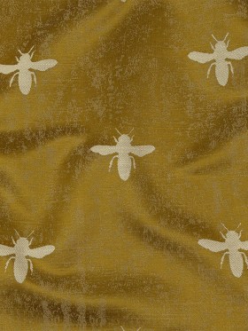 Slubbed Drapery Jacquard – Zest Buzzing Bees – British Imported Slubbed Drapery Jacquard – Zest Buzzing Bees – British Imported