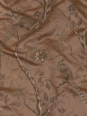 Drapery Jacquard – Vintage Perched Peacocks on Branches – British Imported Drapery Jacquard – Vintage Perched Peacocks on Branches – British Imported