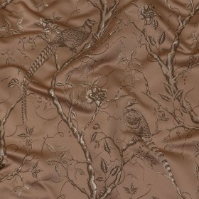 Drapery Jacquard – Vintage Perched Peacocks on Branches – British Imported Drapery Jacquard – Vintage Perched Peacocks on Branches – British Imported