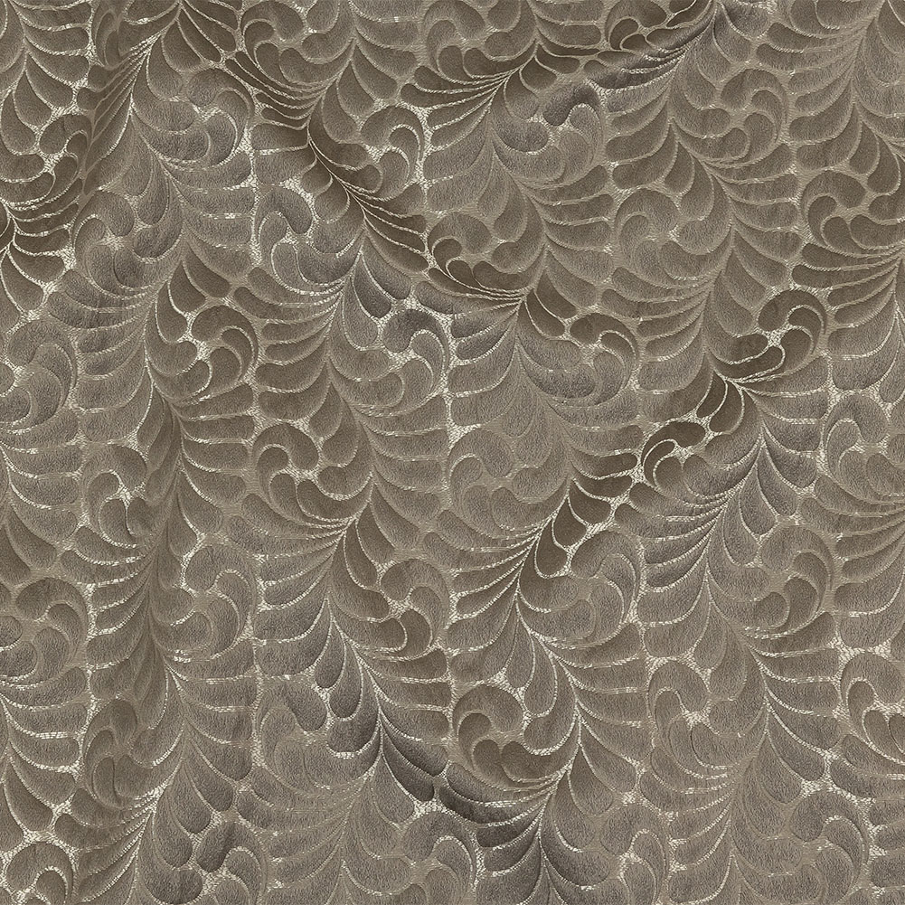 Satin-Faced Jacquard – Slate Fern Leaves – British Imported Satin-Faced Jacquard – Slate Fern Leaves – British Imported