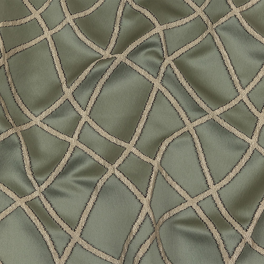 Drapery Jacquard – Sage Abstract Shapes – British Imported Drapery Jacquard – Sage Abstract Shapes – British Imported