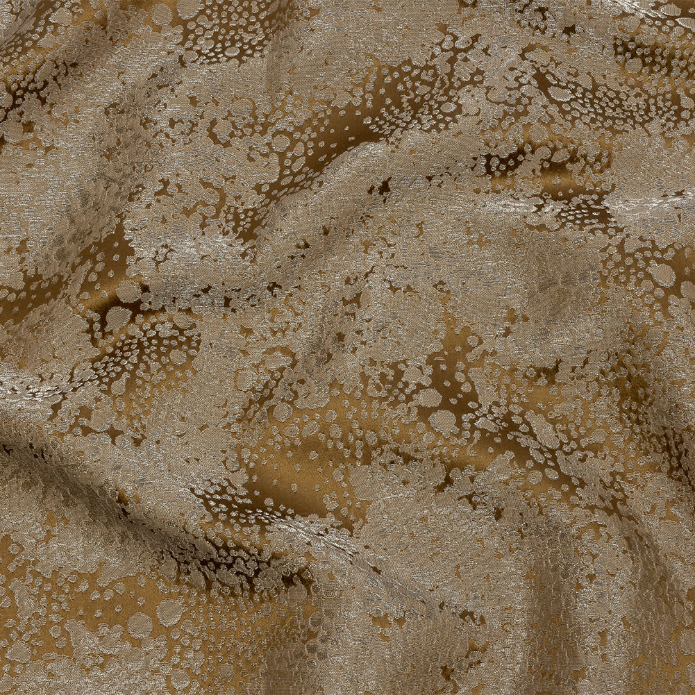 Metallic Drapery Jacquard – Brass Pebbly Spots – British Imported Metallic Drapery Jacquard – Brass Pebbly Spots – British Imported