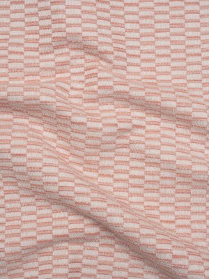 Textured Polyester and Cotton Woven – Blush Rectangle Checks – British Imported Textured Polyester and Cotton Woven – Blush Rectangle Checks – British Imported