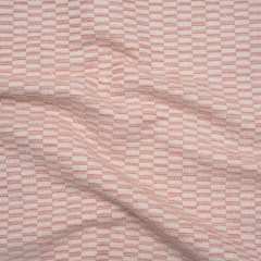 Textured Polyester and Cotton Woven – Blush Rectangle Checks – British Imported Textured Polyester and Cotton Woven – Blush Rectangle Checks – British Imported
