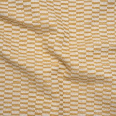 Textured Polyester and Cotton Woven – Marigold Rectangle Checks – British Imported Textured Polyester and Cotton Woven – Marigold Rectangle Checks – British Imported