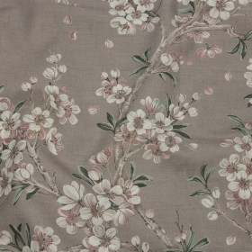 Cotton Canvas Print – Putty Blossoming Trees and Bees – British Imported Cotton Canvas Print – Putty Blossoming Trees and Bees – British Imported