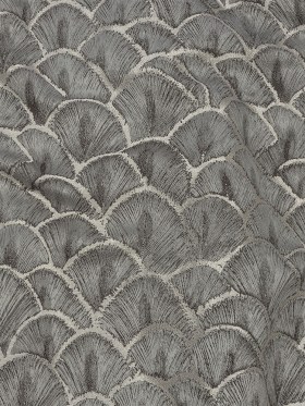 Drapery Jacquard – Grey Fan Scales – British Imported Drapery Jacquard – Grey Fan Scales – British Imported