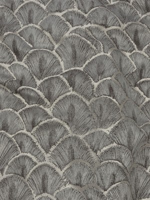 Drapery Jacquard – Grey Fan Scales – British Imported Drapery Jacquard – Grey Fan Scales – British Imported
