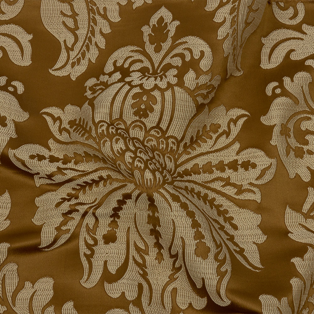 Drapery Jacquard – Bronze Leafy Damask – British Imported Drapery Jacquard – Bronze Leafy Damask – British Imported