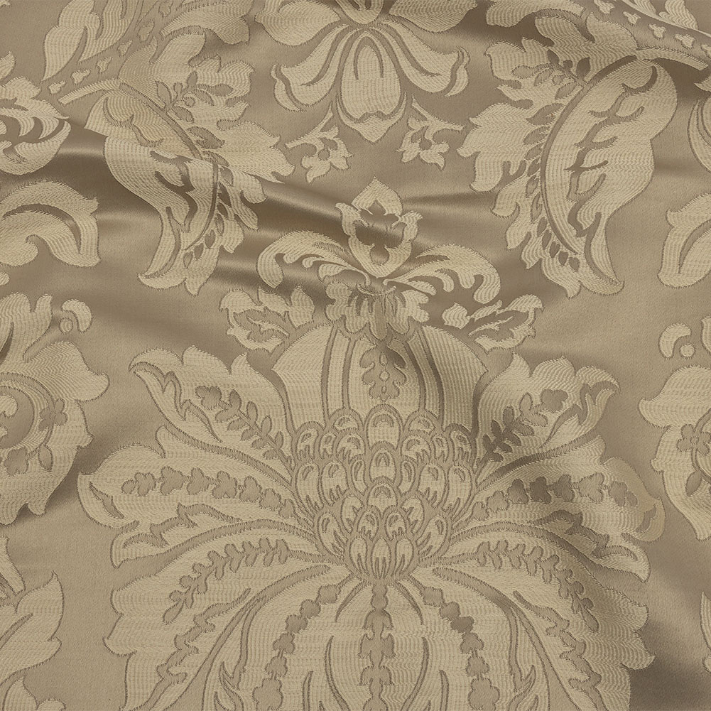 Drapery Jacquard – Champagne Leafy Damask – British Imported Drapery Jacquard – Champagne Leafy Damask – British Imported