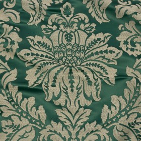 Drapery Jacquard – Emerald Leafy Damask – British Imported Drapery Jacquard – Emerald Leafy Damask – British Imported