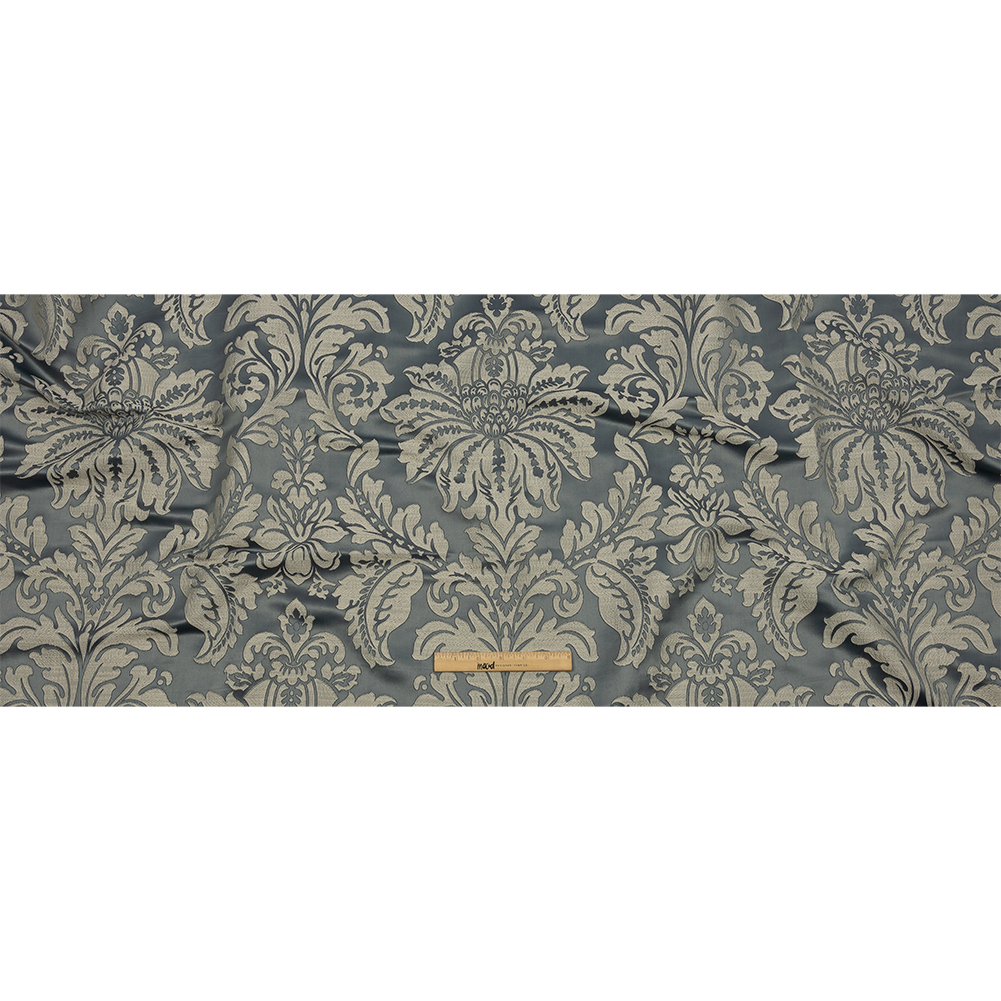 Drapery Jacquard – Graphite Leafy Damask – British Imported Drapery Jacquard – Graphite Leafy Damask – British Imported
