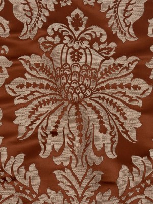 Drapery Jacquard – Rust Leafy Damask – British Imported Drapery Jacquard – Rust Leafy Damask – British Imported