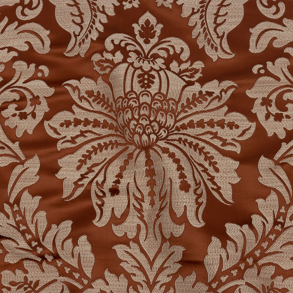 Drapery Jacquard – Rust Leafy Damask – British Imported Drapery Jacquard – Rust Leafy Damask – British Imported