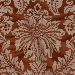 Drapery Jacquard – Rust Leafy Damask – British Imported Drapery Jacquard – Rust Leafy Damask – British Imported