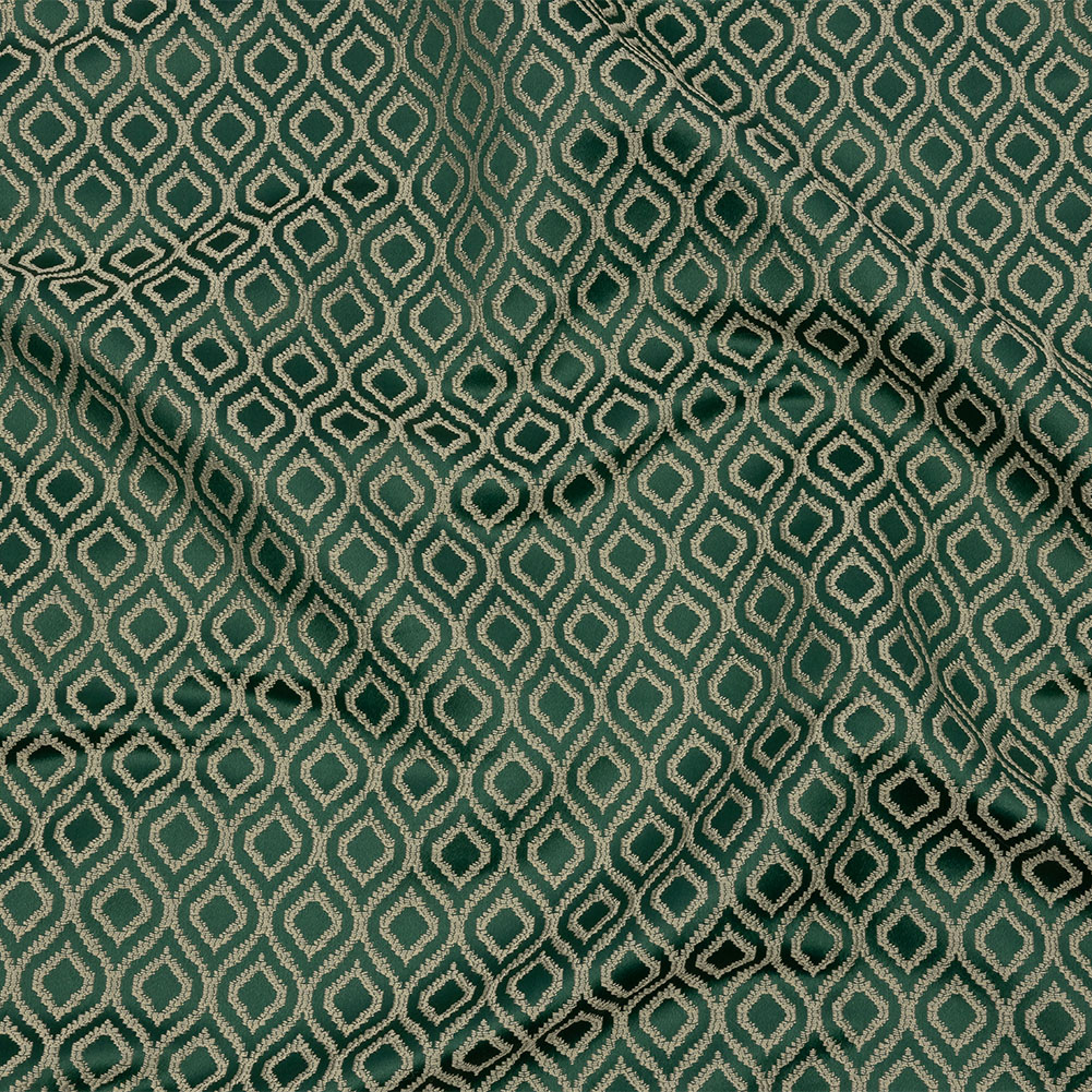 Drapery Jacquard – Emerald Simple Ogees – British Imported Drapery Jacquard – Emerald Simple Ogees – British Imported