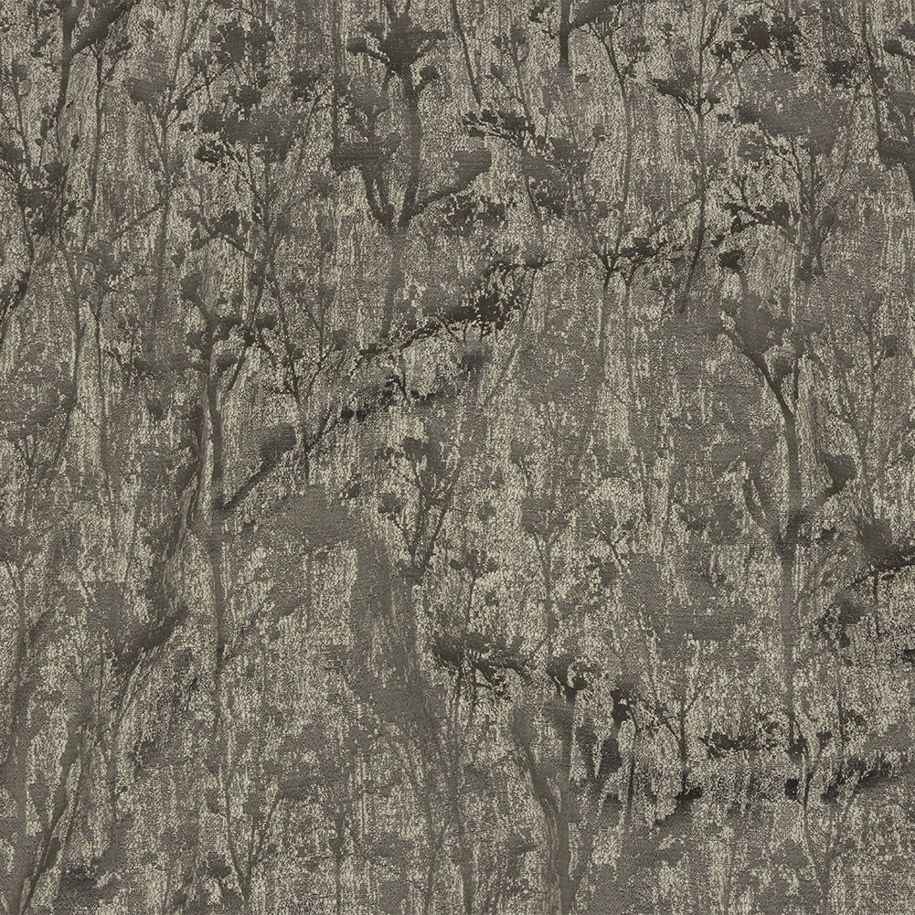 Cotton and Recycled Polyester Drapery Jacquard – Graphite Misty Foliage – British Imported Cotton and Recycled Polyester Drapery Jacquard – Graphite Misty Foliage – British Imported