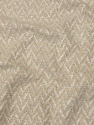 Cotton and Recycled Polyester Drapery Jacquard – Champagne Distressed Zig Zags – British Imported Cotton and Recycled Polyester Drapery Jacquard – Champagne Distressed Zig Zags – British Imported