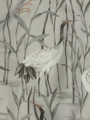 Cotton Canvas Print – Dove Cranes in the Reeds – British Imported Cotton Canvas Print – Dove Cranes in the Reeds – British Imported