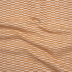 Textured Polyester and Cotton Woven – Tangerine Rectangle Checks – British Imported Textured Polyester and Cotton Woven – Tangerine Rectangle Checks – British Imported