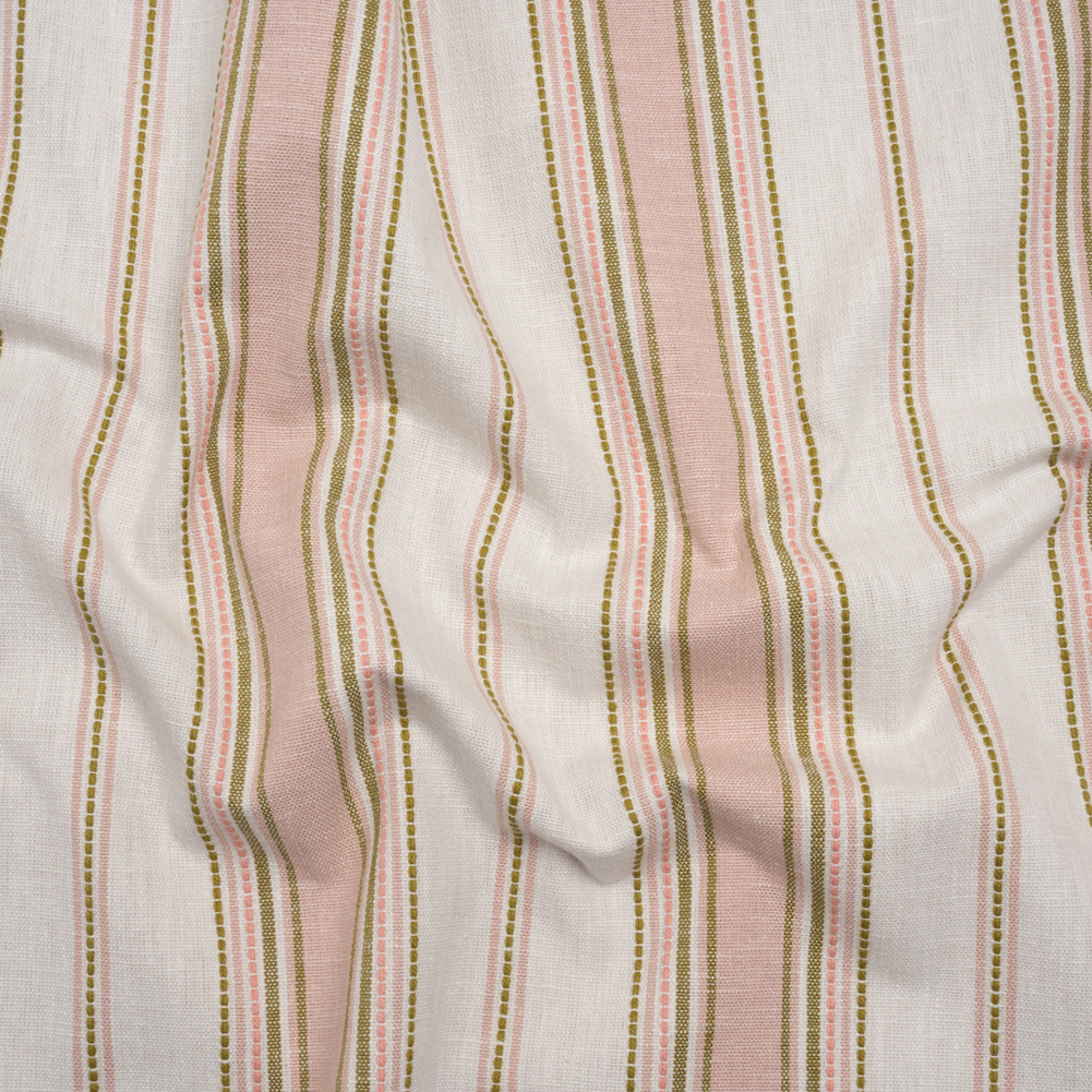Cotton and Recycled Polyester Woven – Blush Tactile Stripes – British Imported Cotton and Recycled Polyester Woven – Blush Tactile Stripes – British Imported