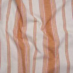 Cotton and Recycled Polyester Woven – Tangerine Tactile Stripes – British Imported Cotton and Recycled Polyester Woven – Tangerine Tactile Stripes – British Imported