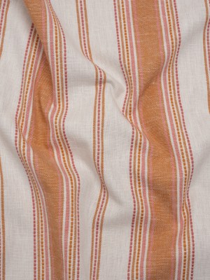 Cotton and Recycled Polyester Woven – Tangerine Tactile Stripes – British Imported Cotton and Recycled Polyester Woven – Tangerine Tactile Stripes – British Imported