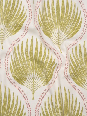 Cotton Canvas Print – Pear Palm Leaf Ogee – British Imported Cotton Canvas Print – Pear Palm Leaf Ogee – British Imported