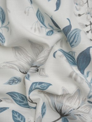 Cotton Canvas Print – Off White and Seaspray Garden Growth – British Imported Cotton Canvas Print – Off White and Seaspray Garden Growth – British Imported