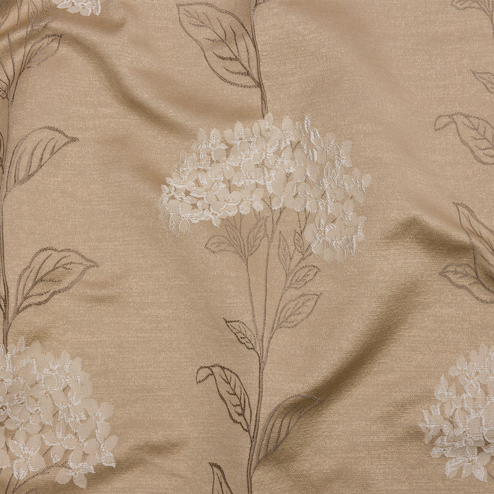 Drapery Jacquard – Caramel Hydrangea Stems – British Imported Drapery Jacquard – Caramel Hydrangea Stems – British Imported