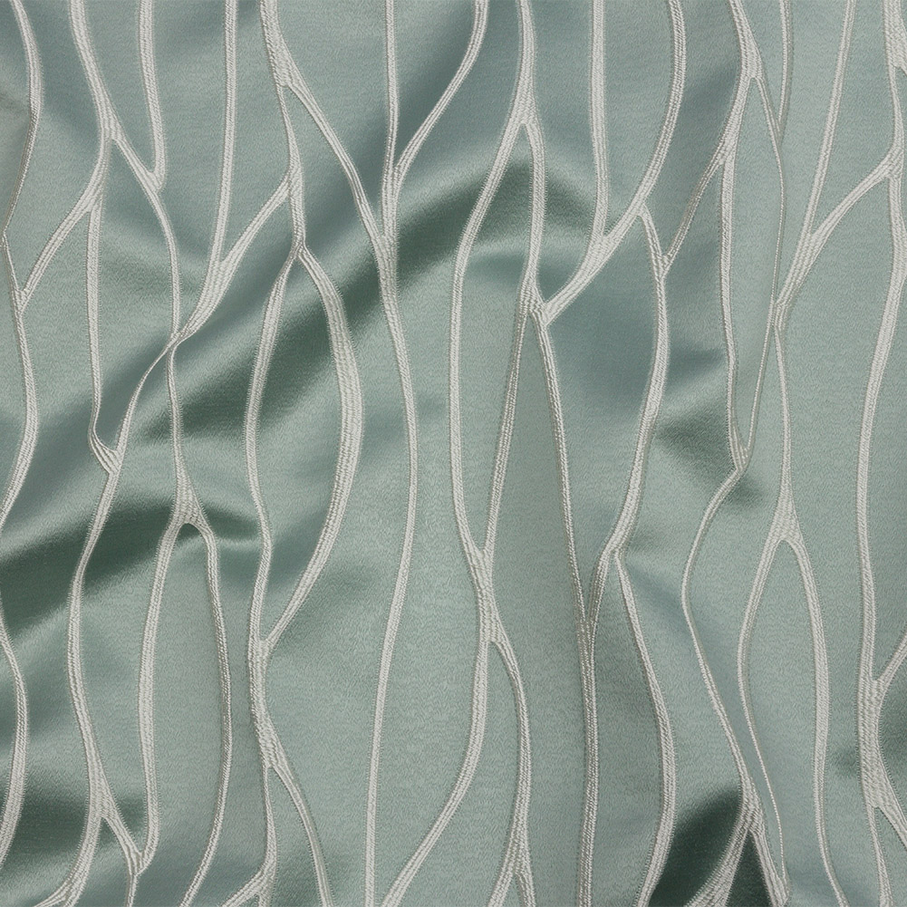Satin-Faced Drapery Jacquard – Mineral Rippling Lines – British Imported Satin-Faced Drapery Jacquard – Mineral Rippling Lines – British Imported