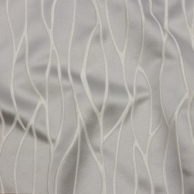 Satin-Faced Drapery Jacquard – Silver Rippling Lines – British Imported Satin-Faced Drapery Jacquard – Silver Rippling Lines – British Imported