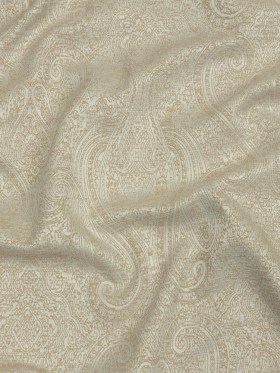 Cotton and Recycled Polyester Drapery Jacquard – Champagne Delicate Paisley – British Imported Cotton and Recycled Polyester Drapery Jacquard – Champagne Delicate Paisley – British Imported